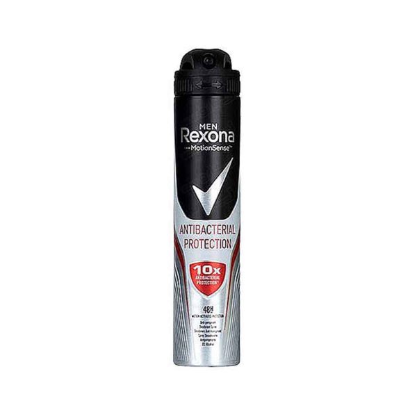 اسپری ضد تعریق مردانه رکسونا مدل antibacterial protection 10 X حجم 200 میل