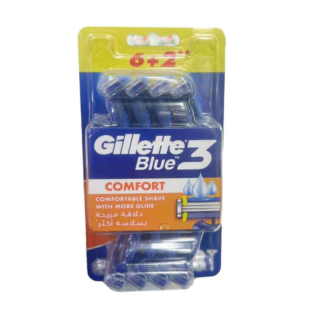 خودتراش ژیلت Gillette مدل Blue 3 Comfort بسته 8 عددی