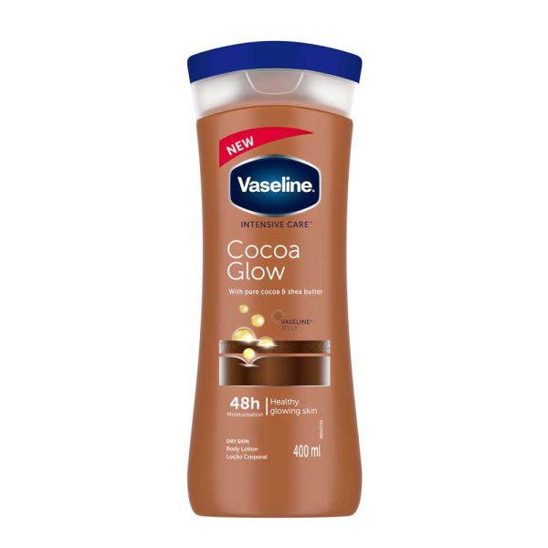 لوسیون بدن وازلین مدل cocoa glow حجم 400 میل