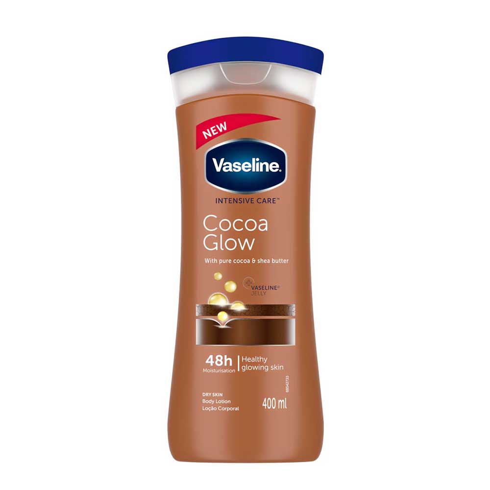 لوسیون بدن وازلین مدل cocoa glow حجم 400 میل