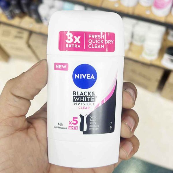 مام استیک صابونی ضدتعریق زنانه نیوآ مدل Black & White Invisible clear