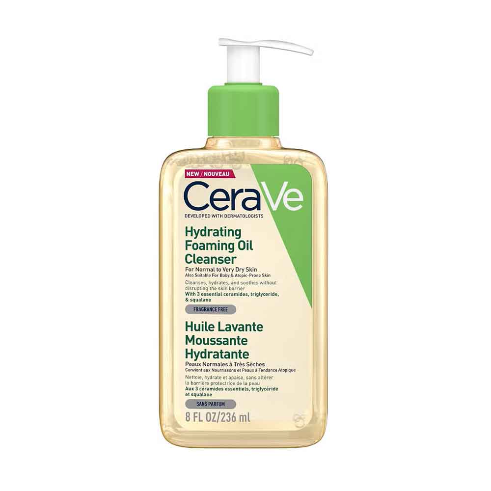 روغن پاک کننده و آبرسان فومی سراوی CeraVe پوست نرمال تا خیلی خشک